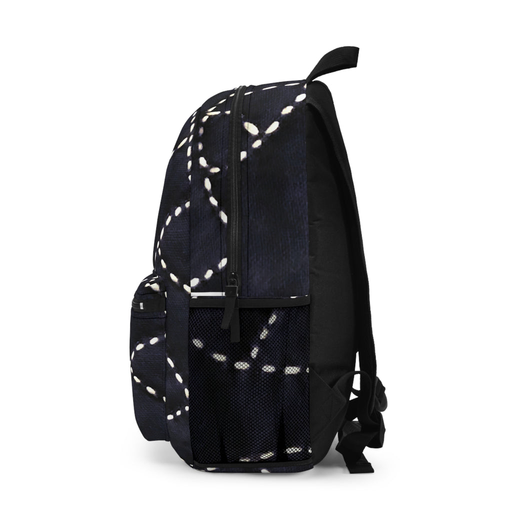 Backpack -Black Sashiko-Inspired Japanese Embroidery Collection for Sustainable Style
