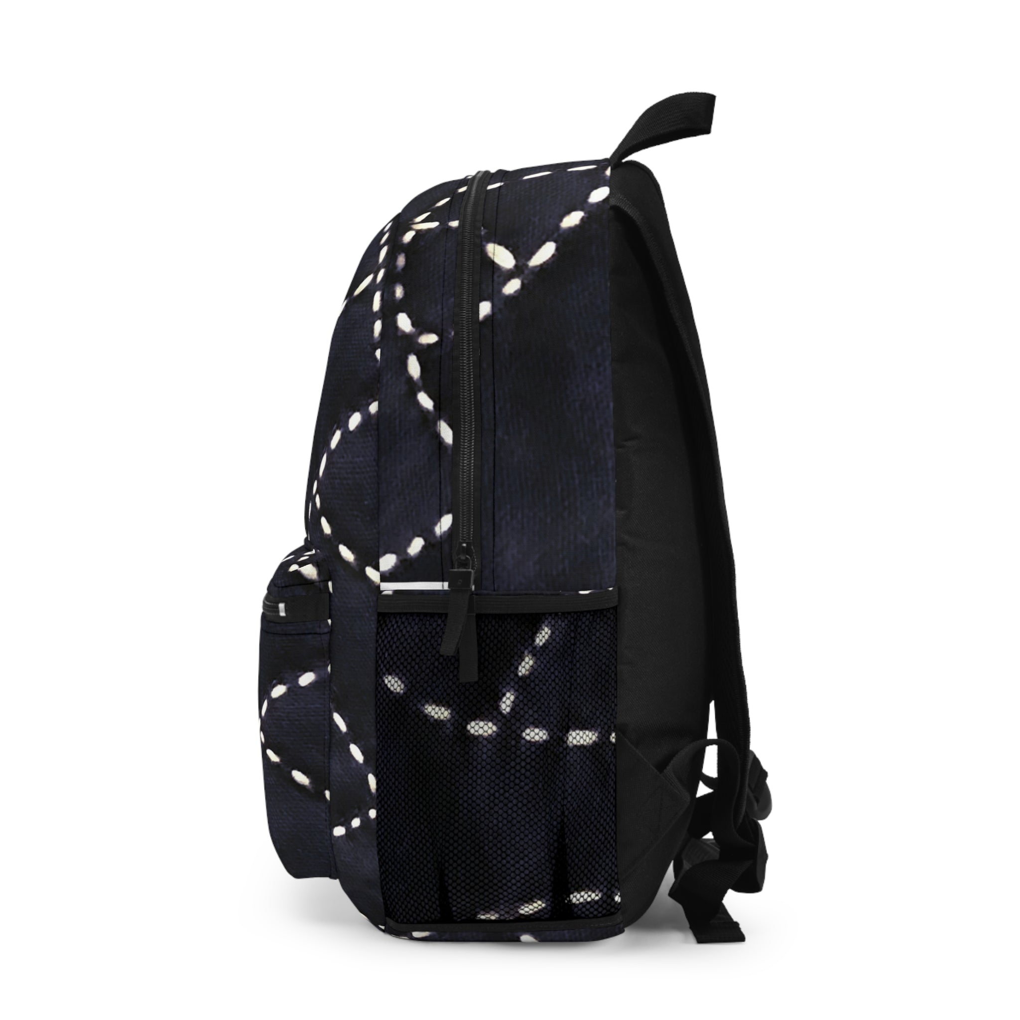 Backpack -Black Sashiko-Inspired Japanese Embroidery Collection for Sustainable Style