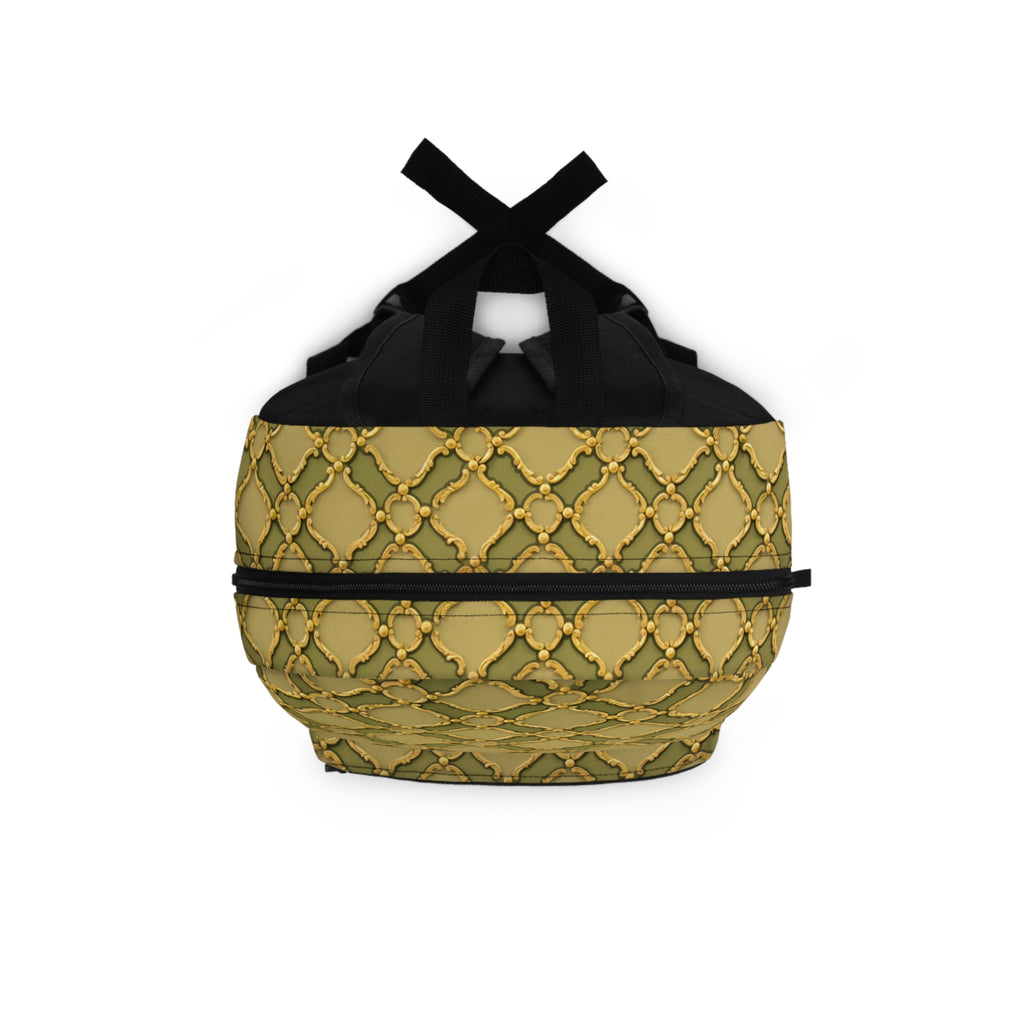 Backpack -Gold  Sashiko-Inspired Japanese Embroidery Collection for Sustainable Style