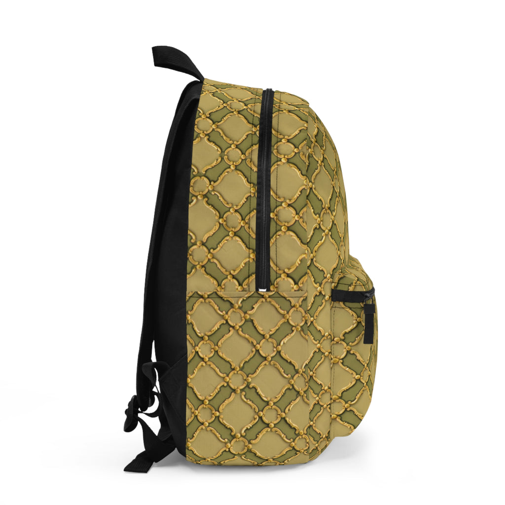 Backpack -Gold  Sashiko-Inspired Japanese Embroidery Collection for Sustainable Style