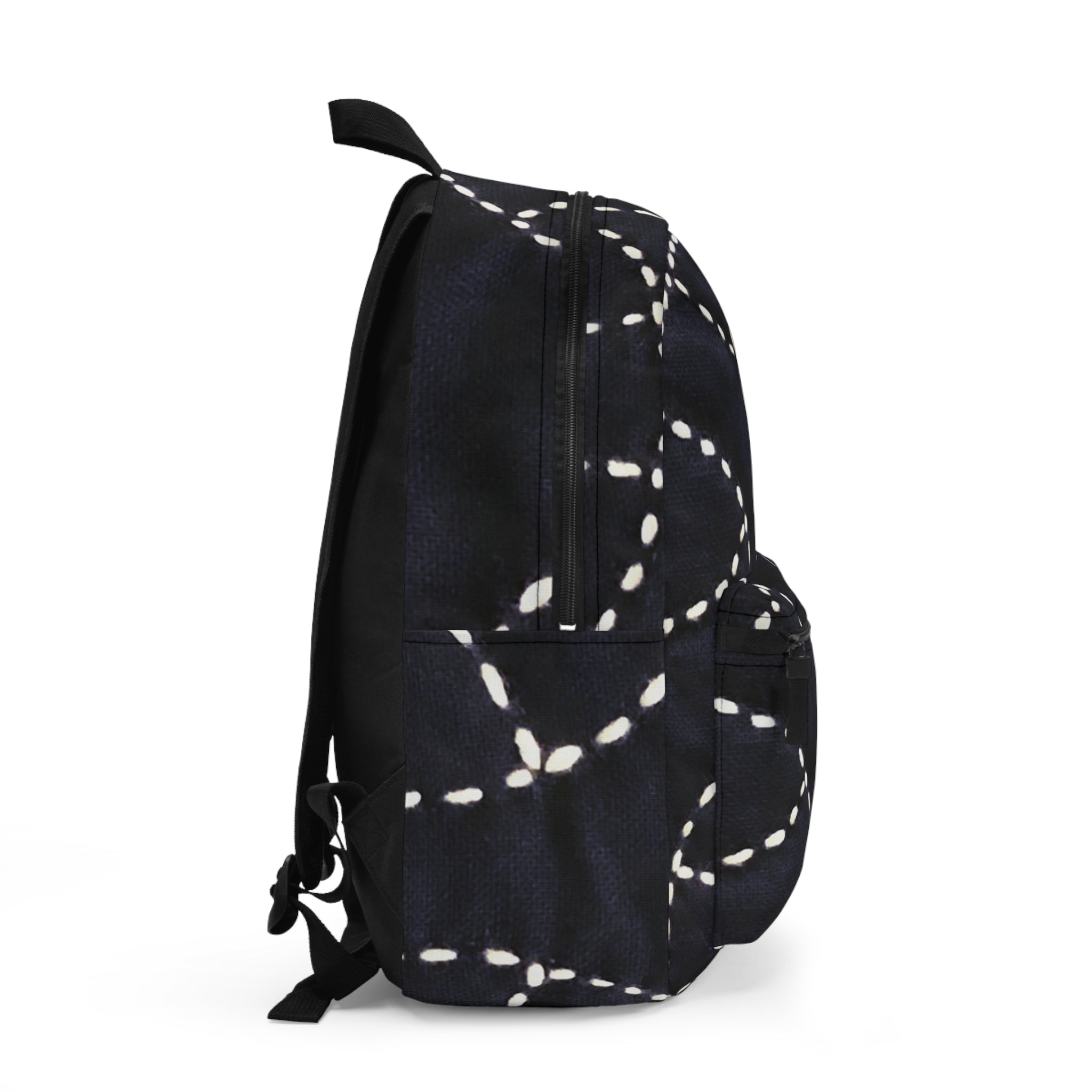 Backpack -Black Sashiko-Inspired Japanese Embroidery Collection for Sustainable Style