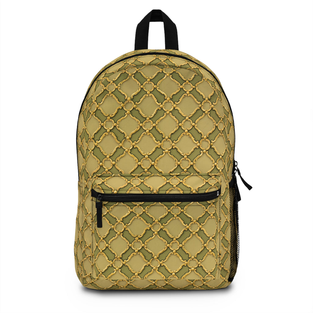Backpack -Gold  Sashiko-Inspired Japanese Embroidery Collection for Sustainable Style