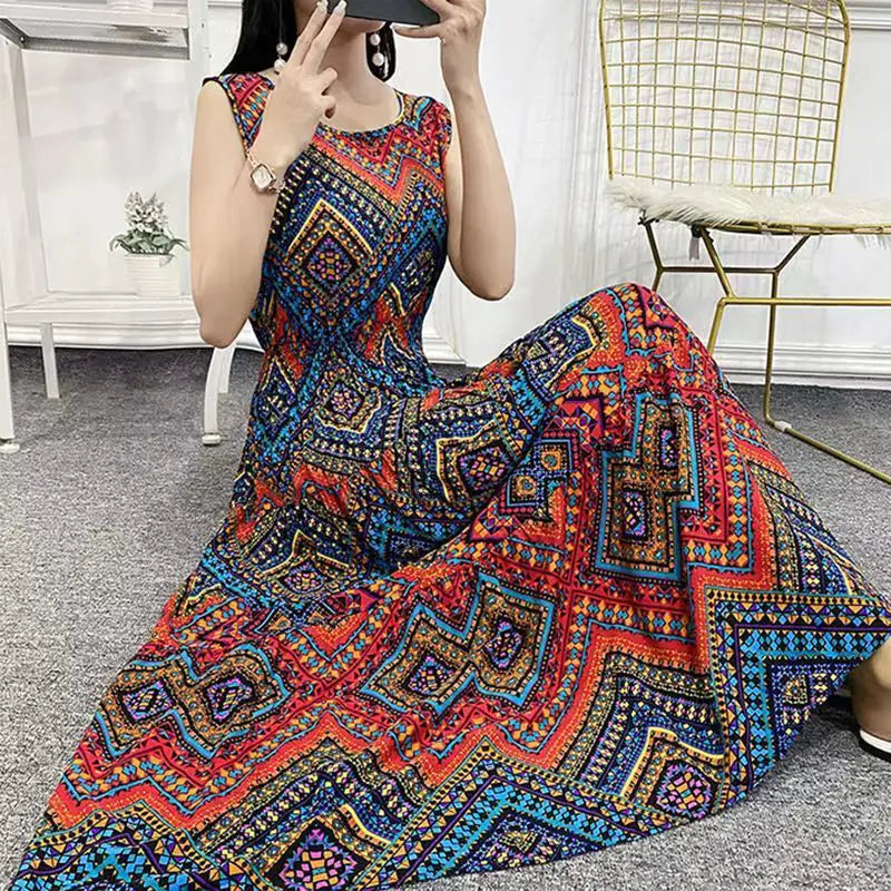 Batik Printed Cotton Dress and Skirt Combo